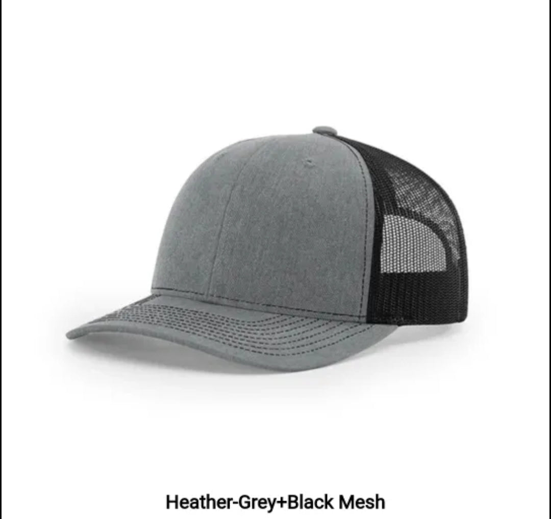 Sublimation Richardson 112 Trucker Hat – Snapback Adjustable Cap With PU Leather Random Shape Patch (6 Color Options)