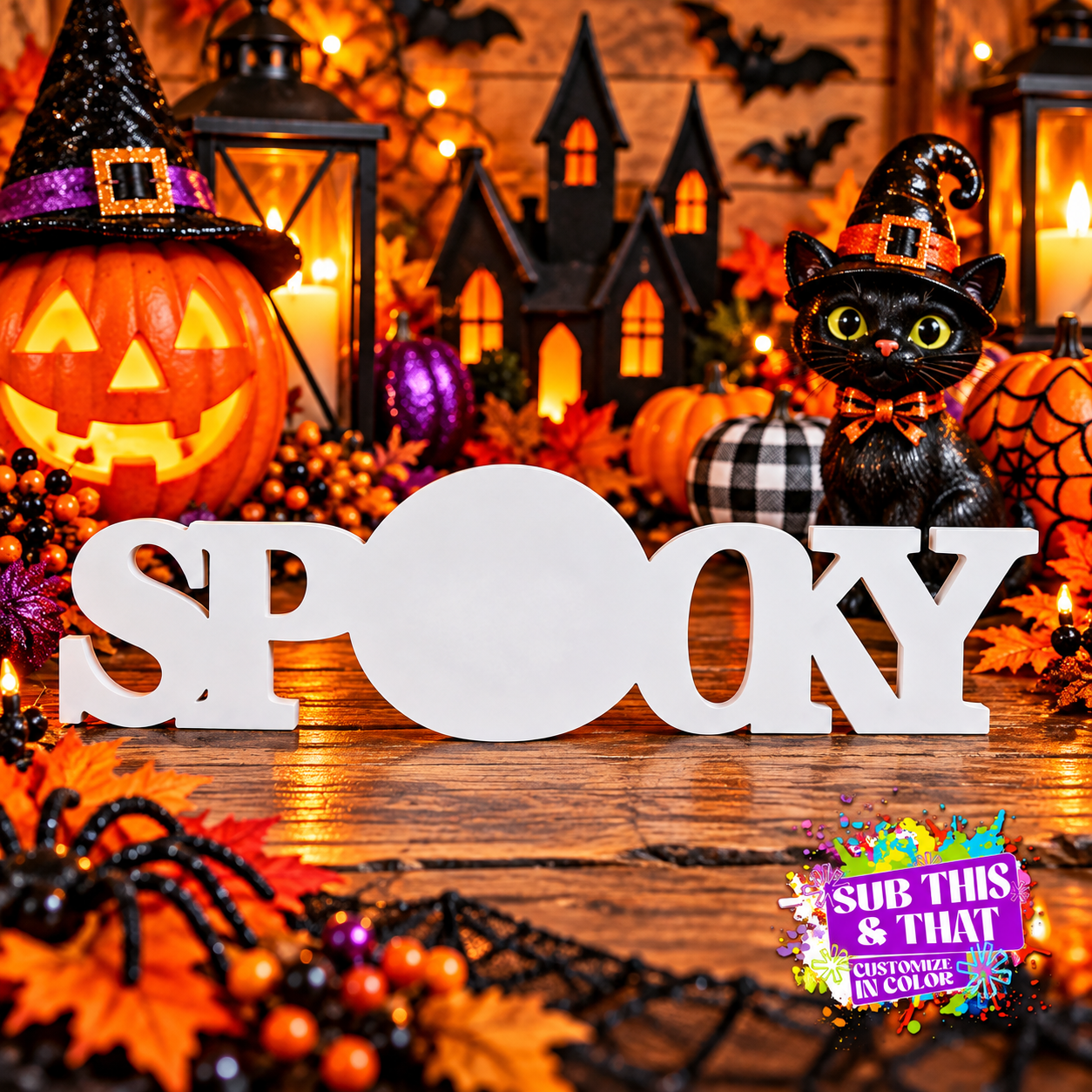 SPOOKY Sublimation Wood Sign