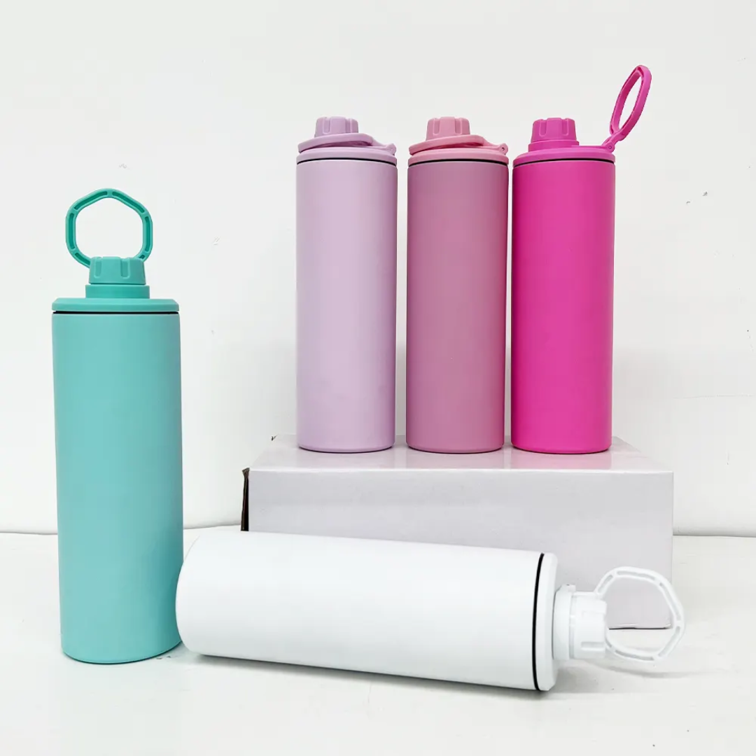 Sublimation Matte 20oz Sports Water Bottle With Dual Lids