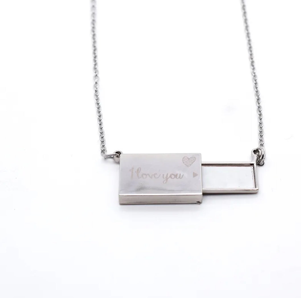 Sublimation Metal 'I LOVE YOU' Necklace
