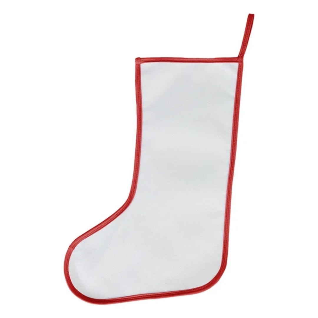 Polyester Christmas Stocking with Colored Trim – Sublimation-Ready Personalized Holiday Stocking