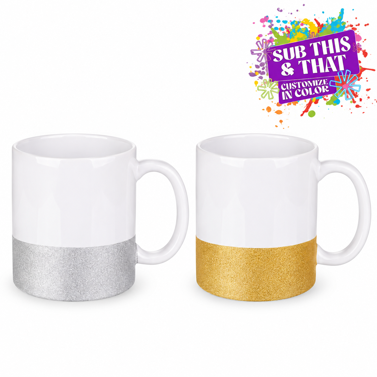 Sublimation 11oz Glitter Bottom Ceramic Mug