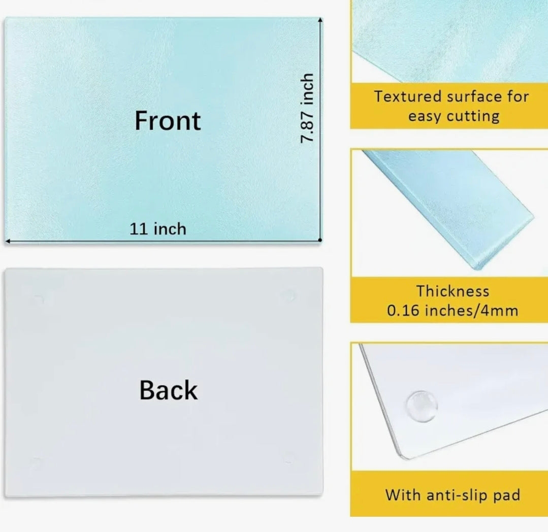 Sublimation 11" x 7.9" Tempered Glass Cutting Board / Trivet
