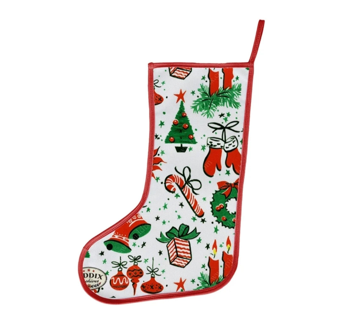 Polyester Christmas Stocking with Colored Trim – Sublimation-Ready Personalized Holiday Stocking
