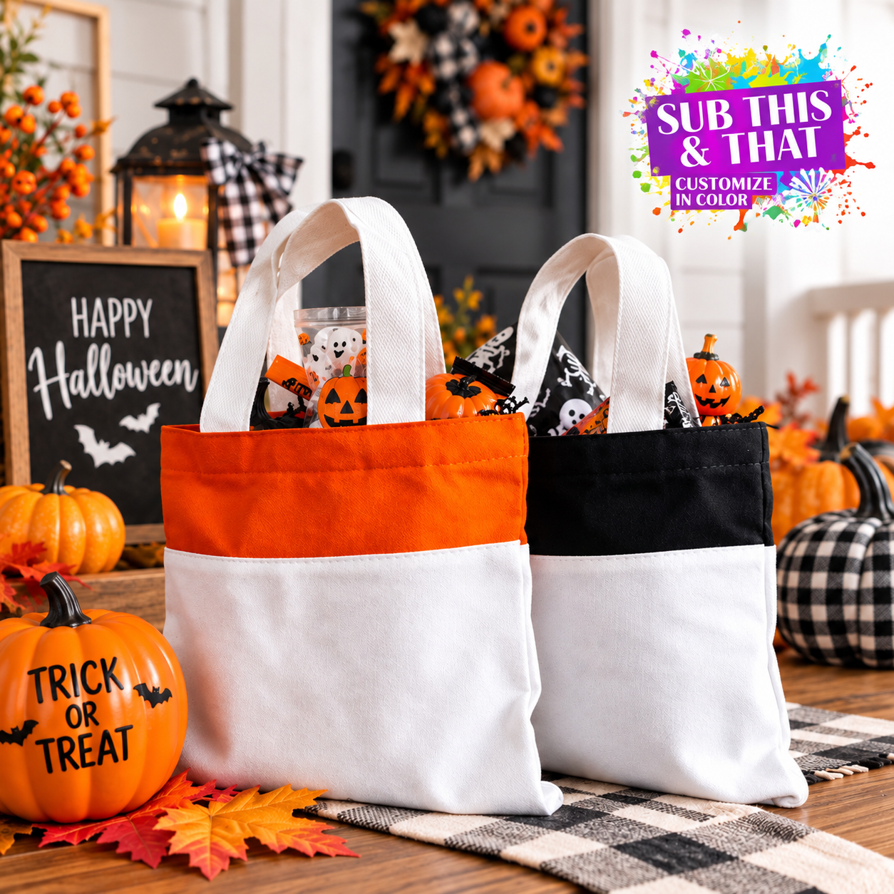 Sublimation Halloween Trick or Treat Kids Candy Bag