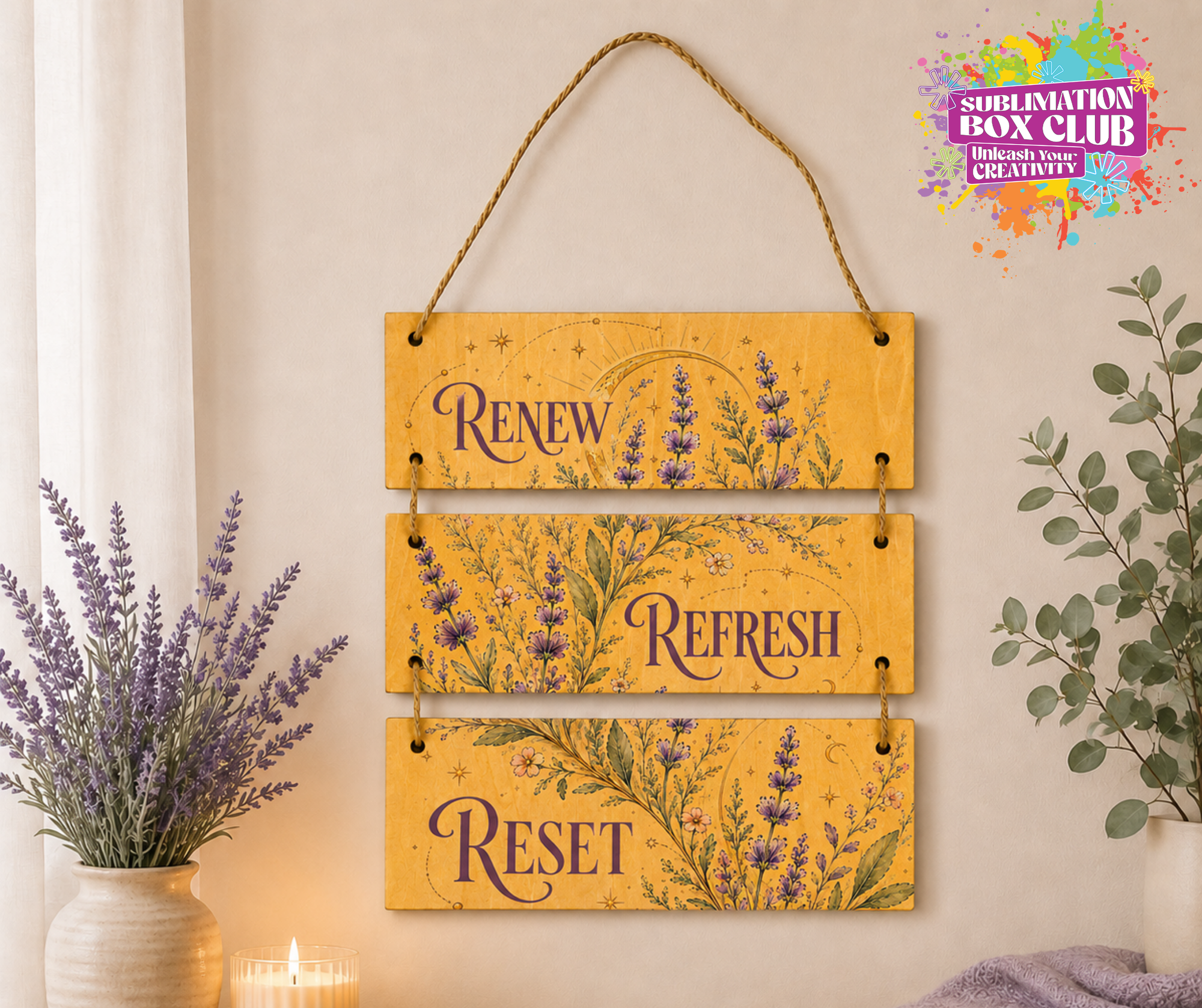 3-Panel Sublimation Wood Door Sign