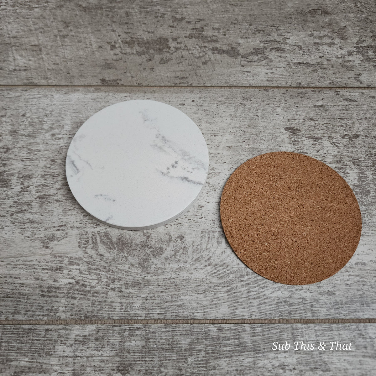 Sublimation 4&quot; Marble Coaster / Cork Back With Gift Box