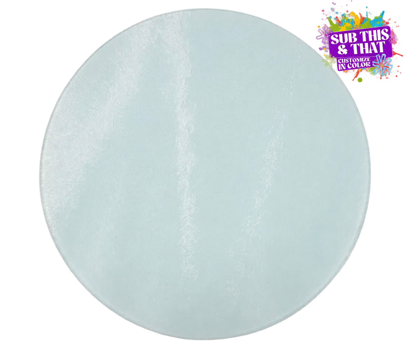 Sublimation Blank Tempered Round Glass Cutting Board / Trivet 11.8"