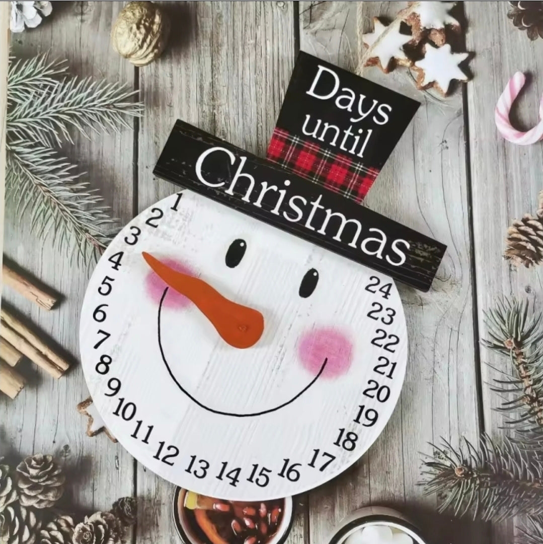Sublimation Christmas Countdown Calendar / Doorhanger – Snowman or Santa Advent Calendar Blank