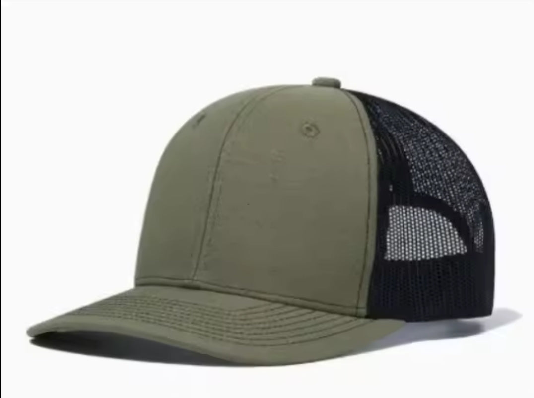 Sublimation Richardson 112 Trucker Hat – Snapback Adjustable Cap With PU Leather Random Shape Patch (6 Color Options)