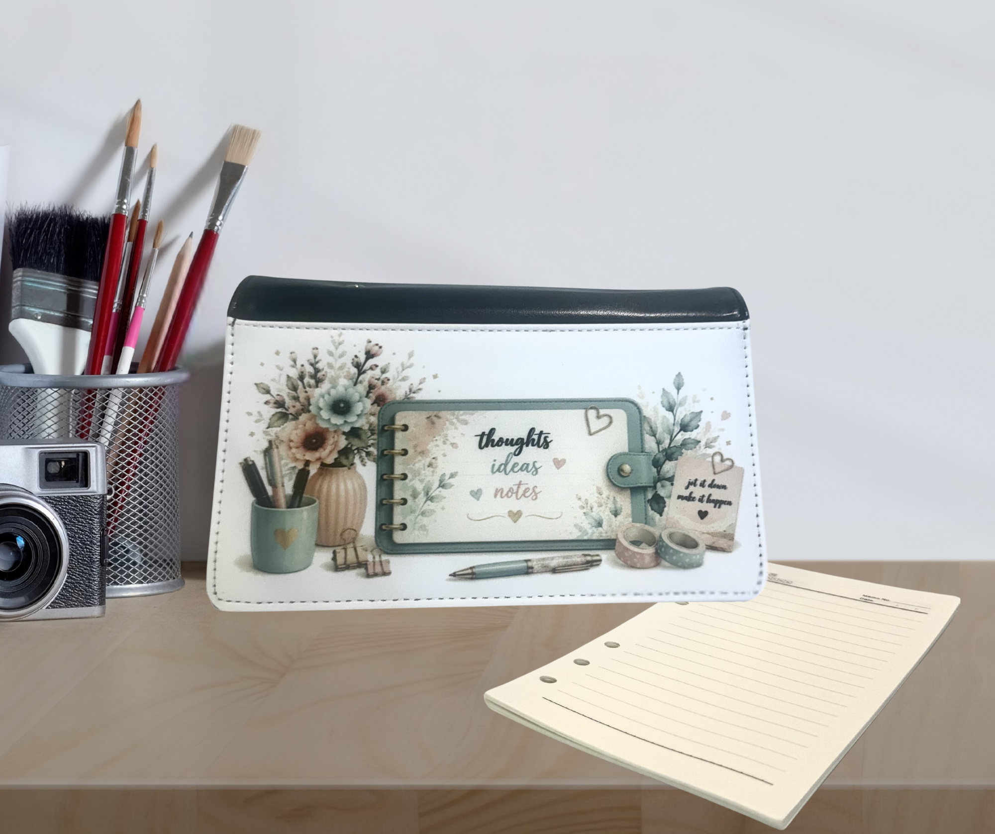 Sublimation A6 PU Leather 6-Ring Binder With Paper