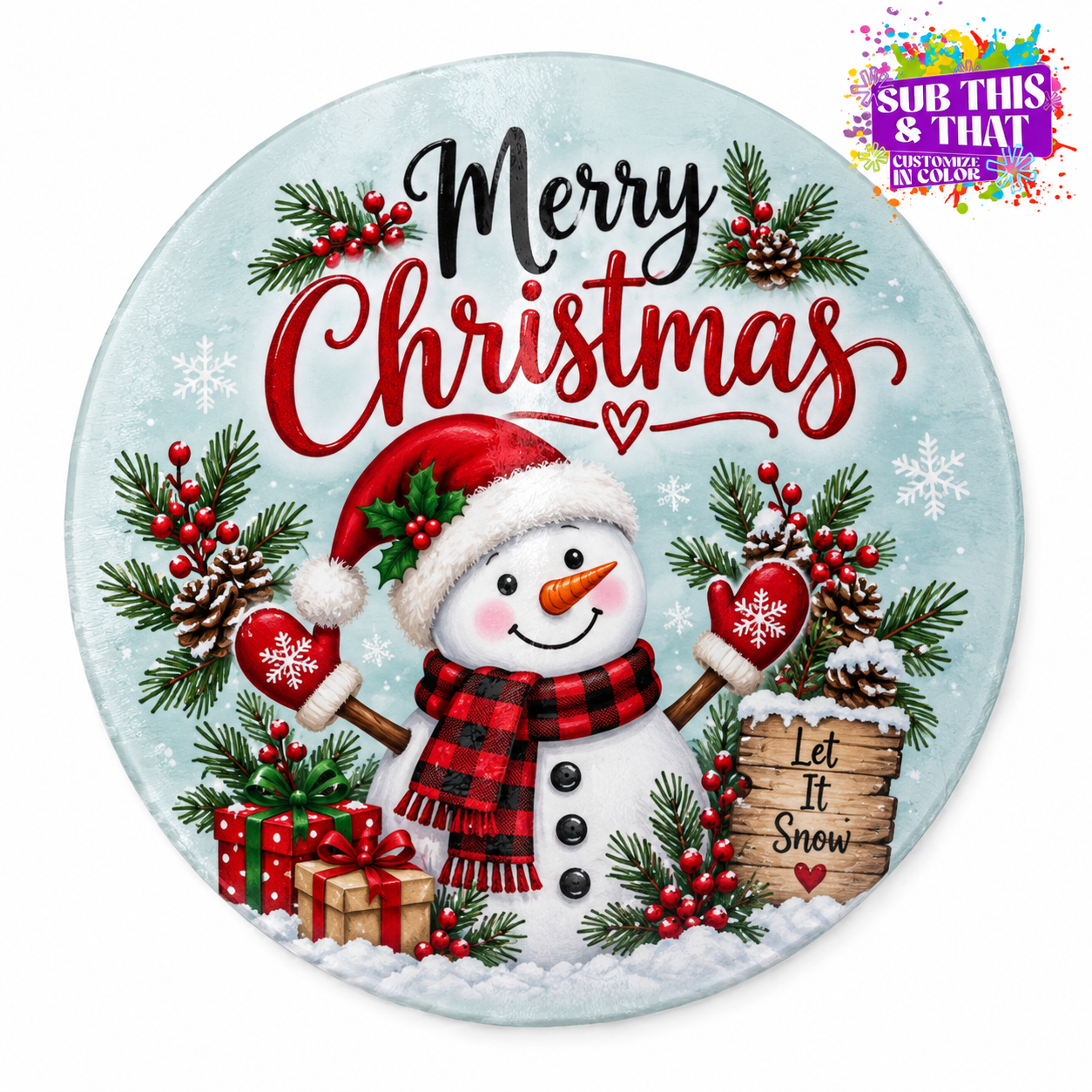 Sublimation Blank Tempered Round Glass Cutting Board / Trivet 11.8"