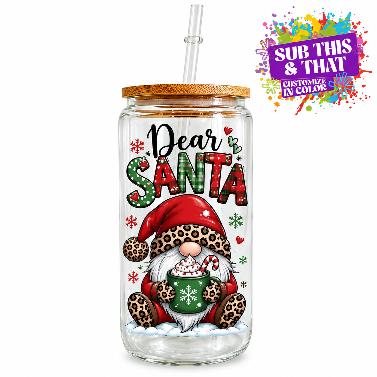 12oz Sublimation Ready Double-Walled Snow Globe Glass Can Tumbler