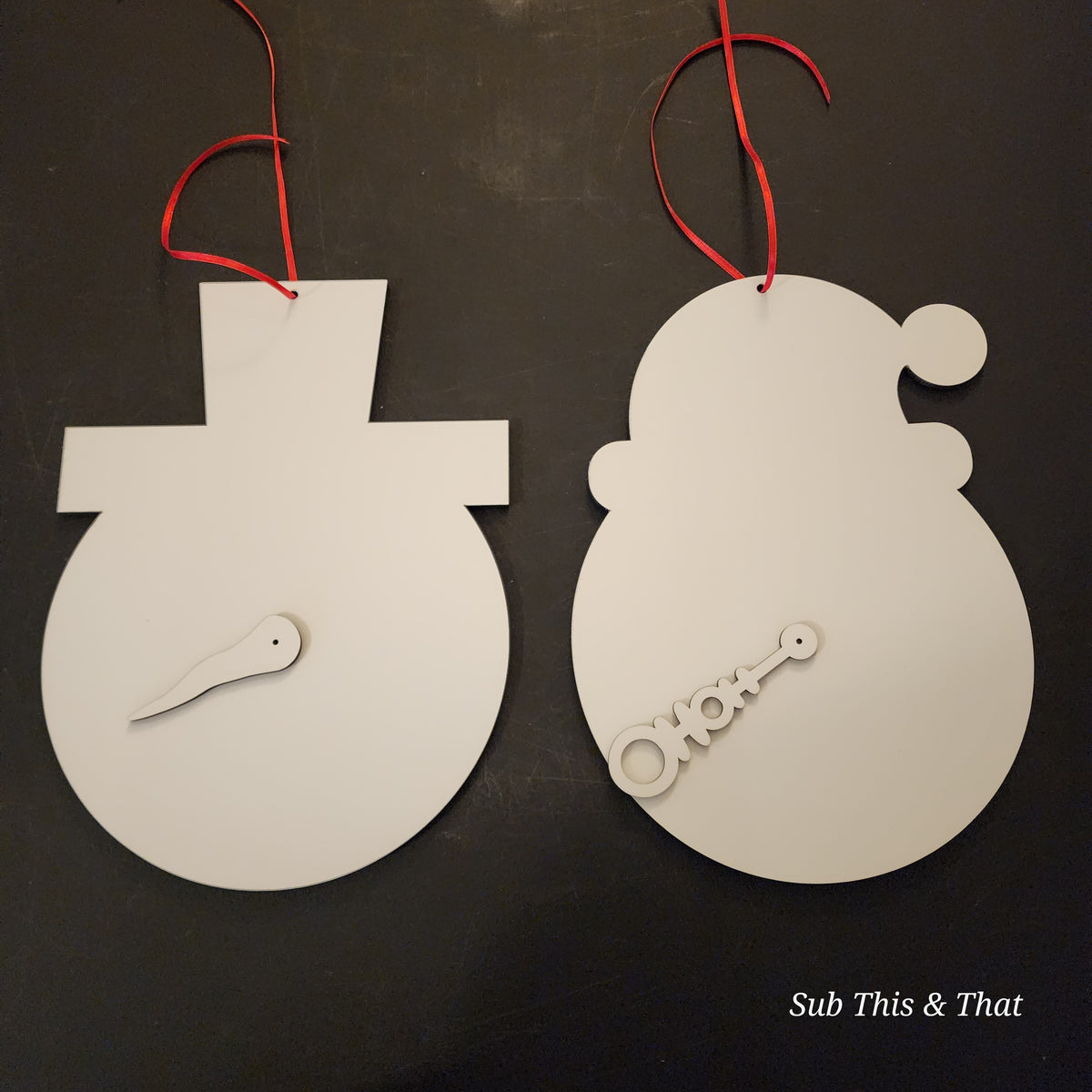 Sublimation Christmas Countdown Calendar / Doorhanger – Snowman or Santa Advent Calendar Blank