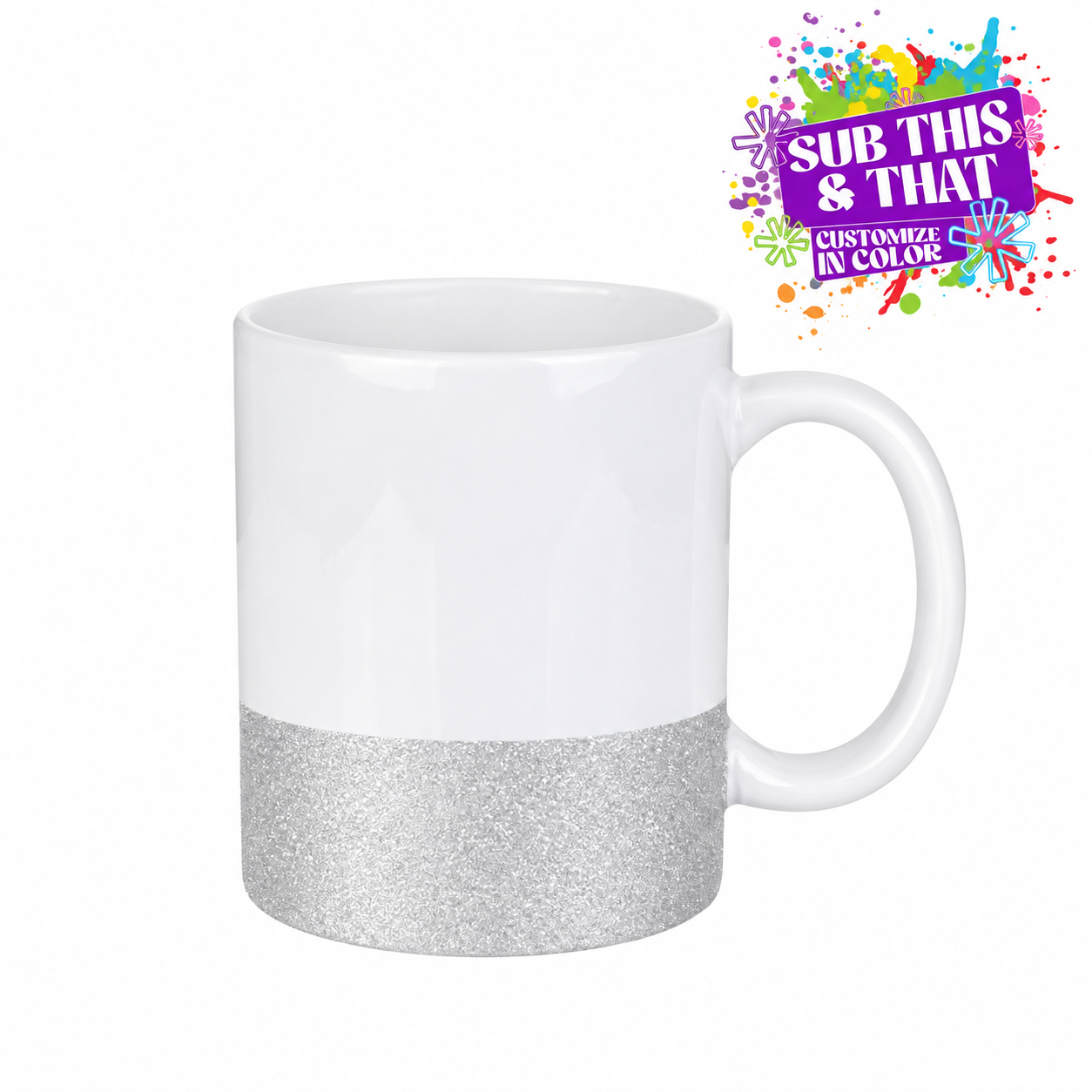 Sublimation 11oz Glitter Bottom Ceramic Mug
