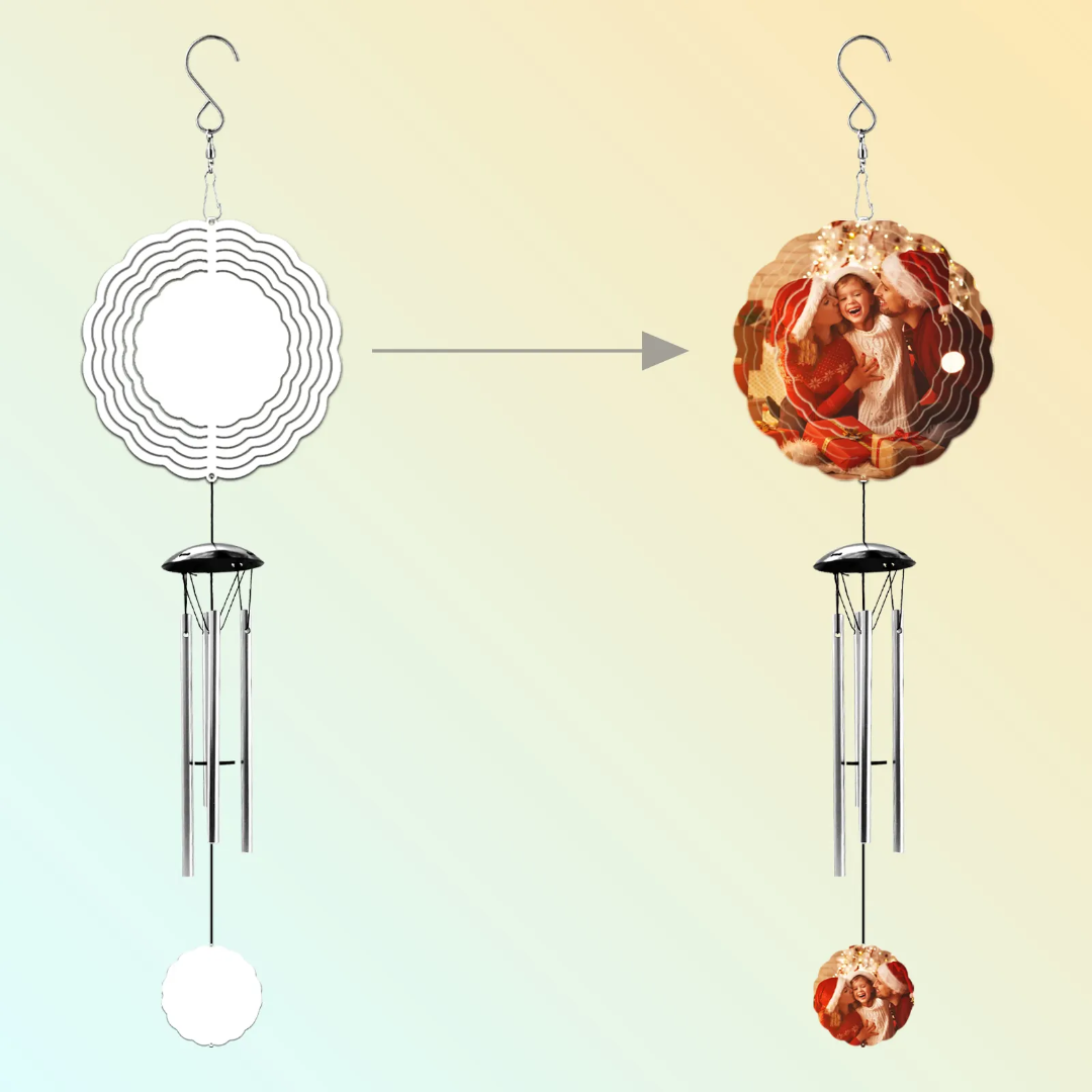 8" Sublimation Rotating Double-Sided Metal Wind Chime