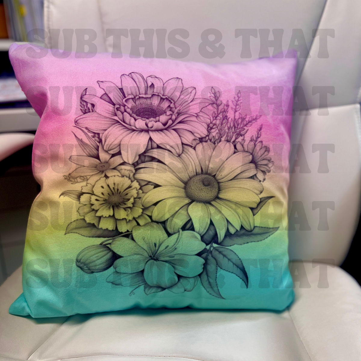 Sublimation Rainbow Pillow Cover ONLY 15.5 x 15.5 inches
