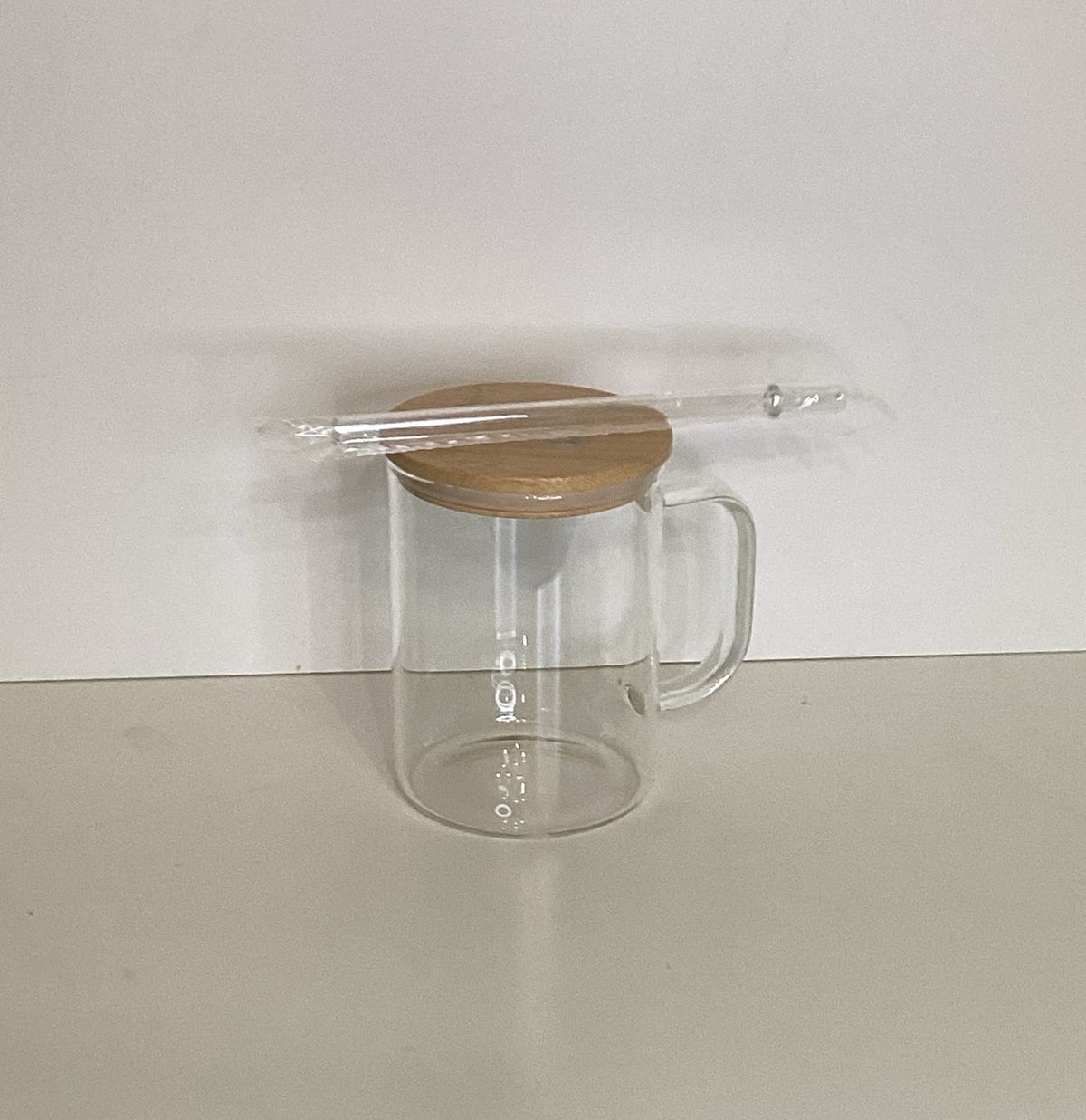 15oz Clear Sublimation Glass Mug with Bamboo Lid