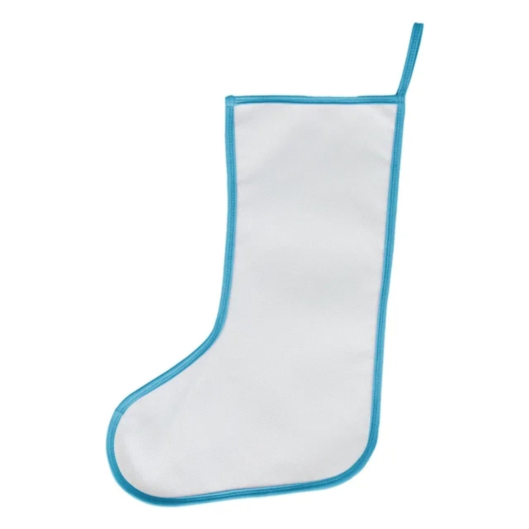 Polyester Christmas Stocking with Colored Trim – Sublimation-Ready Personalized Holiday Stocking