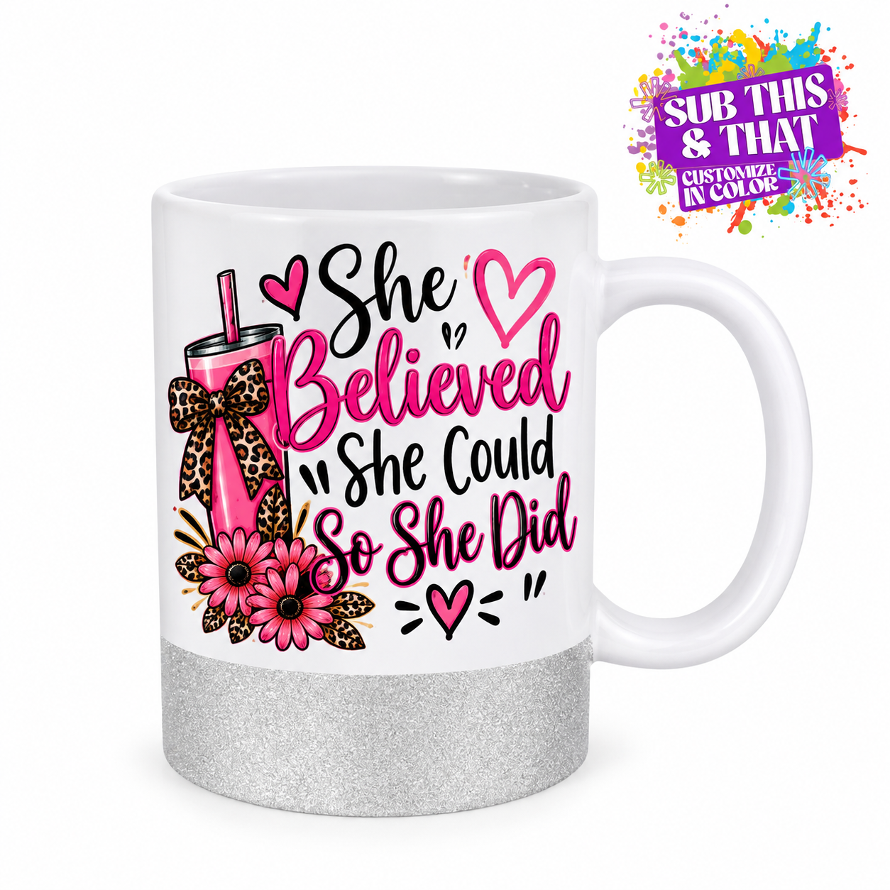 Sublimation 11oz Glitter Bottom Ceramic Mug