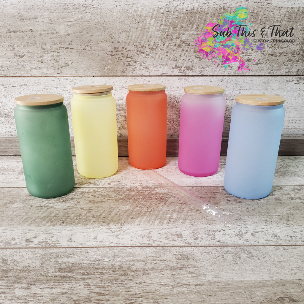 Cold Color Changing 16oz Sublimation Glass Cup