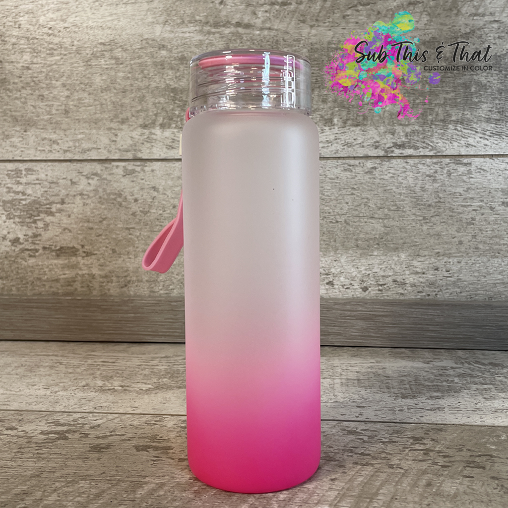 17 Oz  Ombre Glass Water Bottle (Copy)