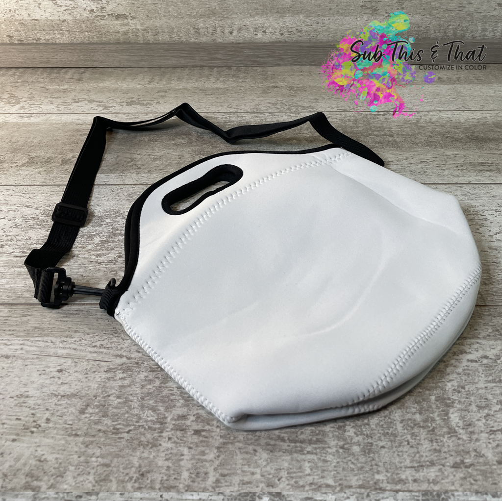 Sublimation Neoprene Tote-Cooler with Removable Strap - Zipper - Handle
