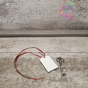 Christmas Santa&#39;s Key / MDF Keychain / Ornament With Holiday Random Gift Bag, Ribbon &amp; Gift Tag