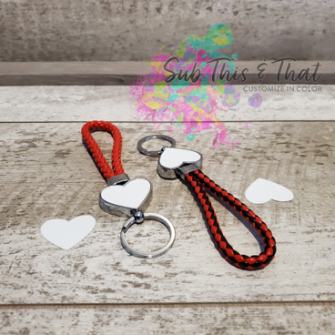 Sublimation Heart Wristlet Keychain With Gift Bag &amp; Tag