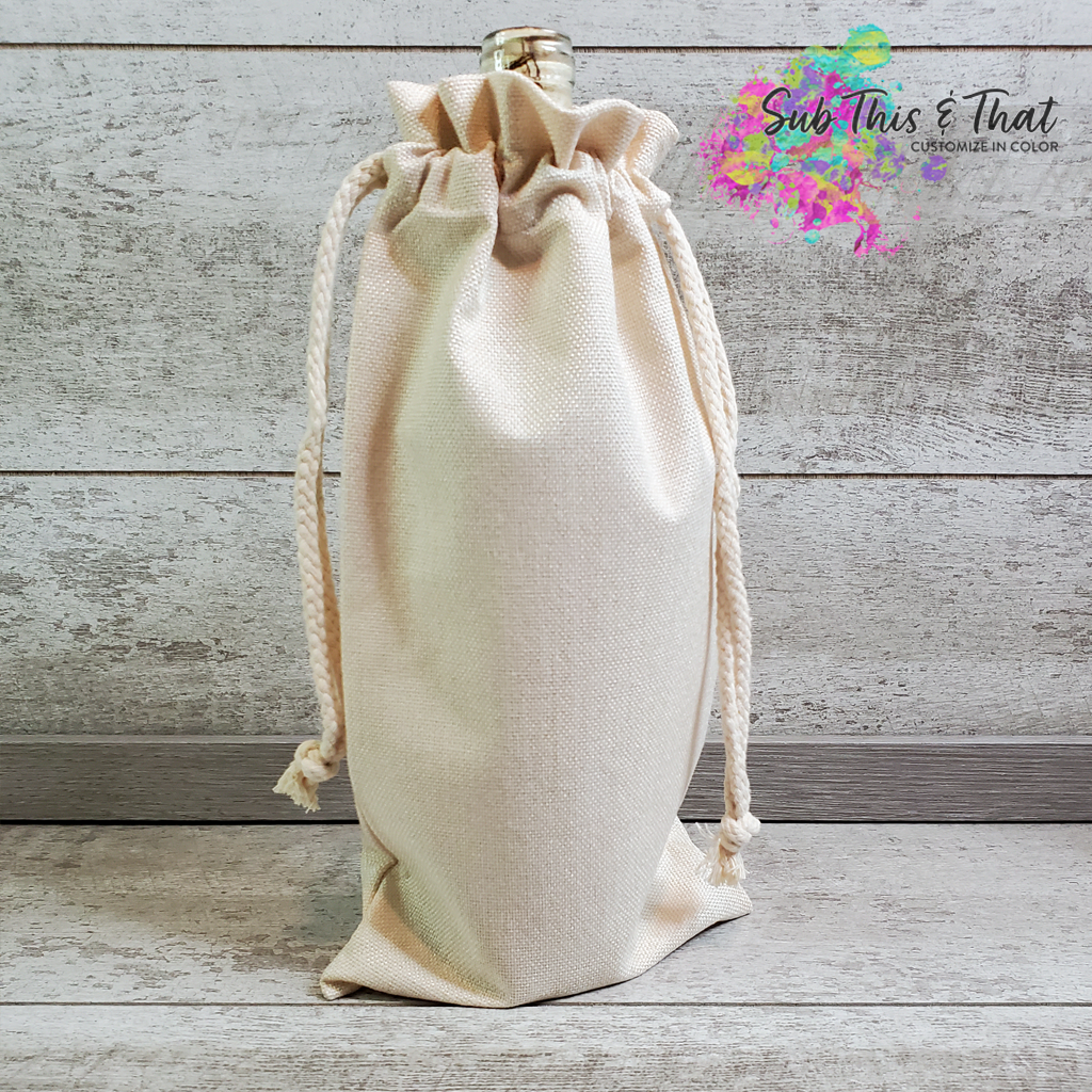 Sublimation Poly linen Wine Bag subthisandthat