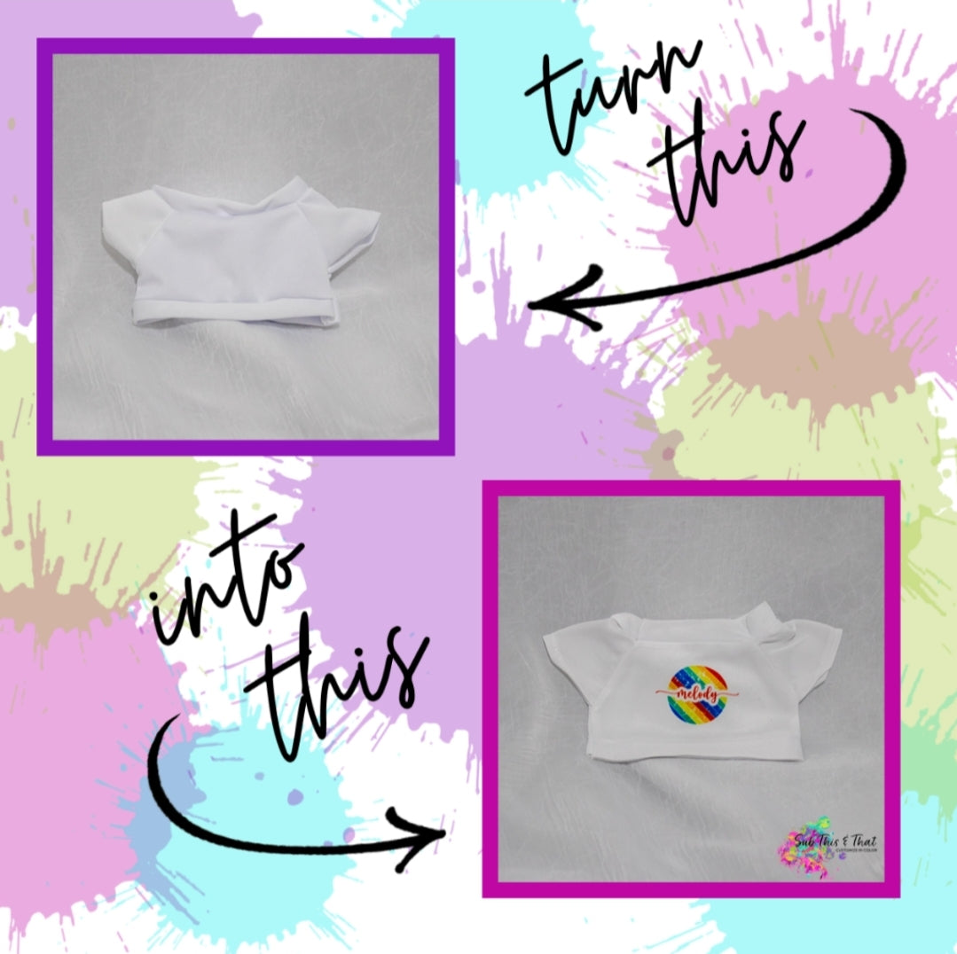 13" Easter Bunny Plush with Blank Sublimation Ready T-shirt