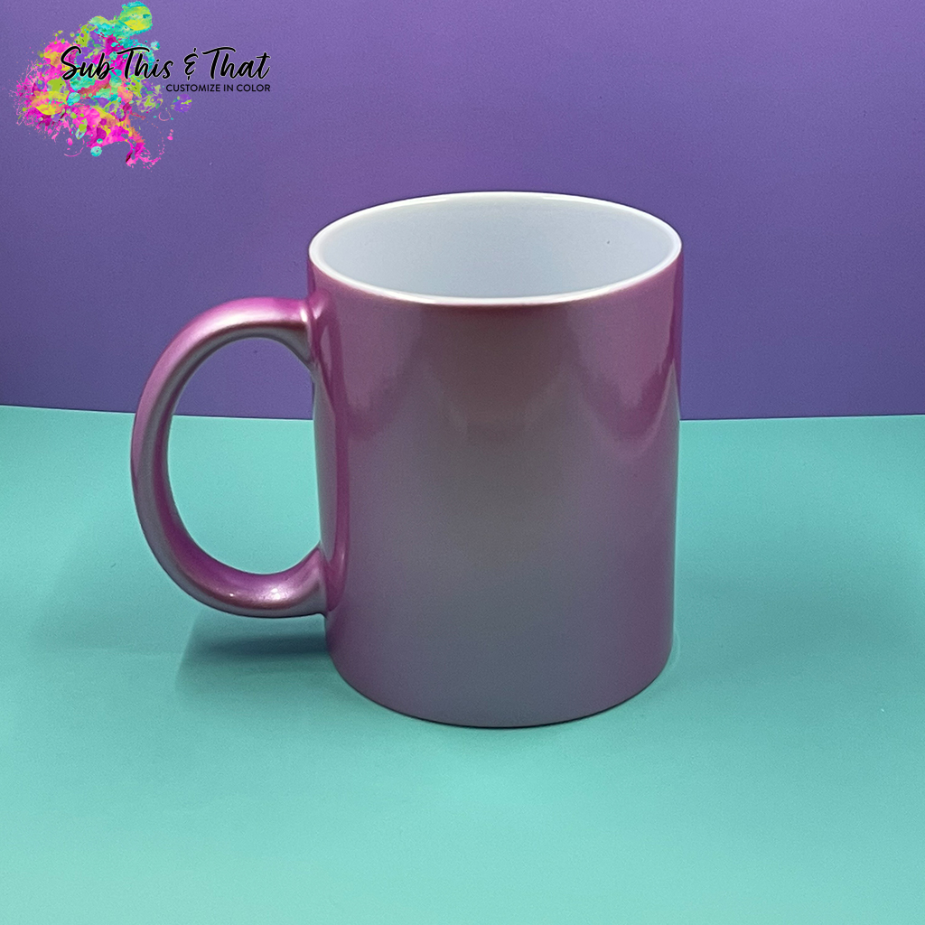 Sublimation  11oz. Coffee mug metallic pink