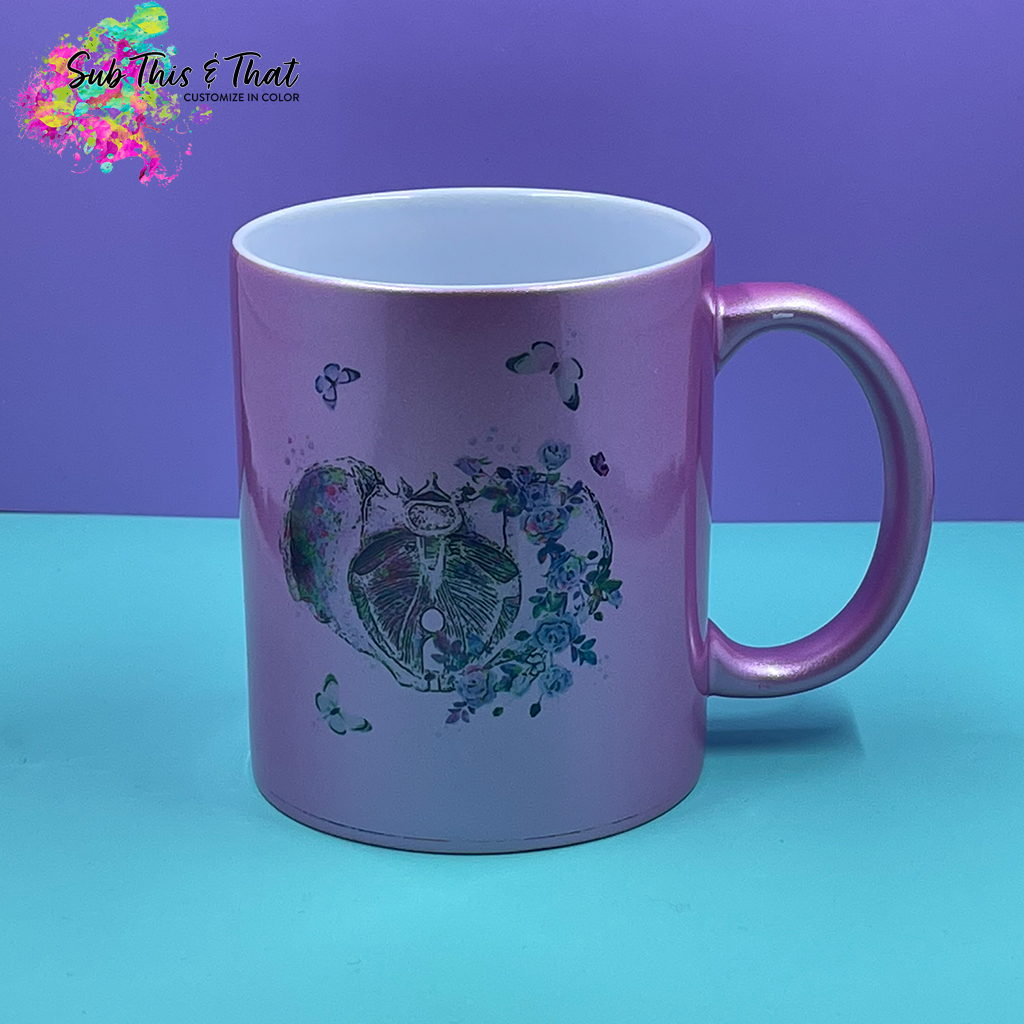 Sublimation  11oz. Coffee mug metallic pink
