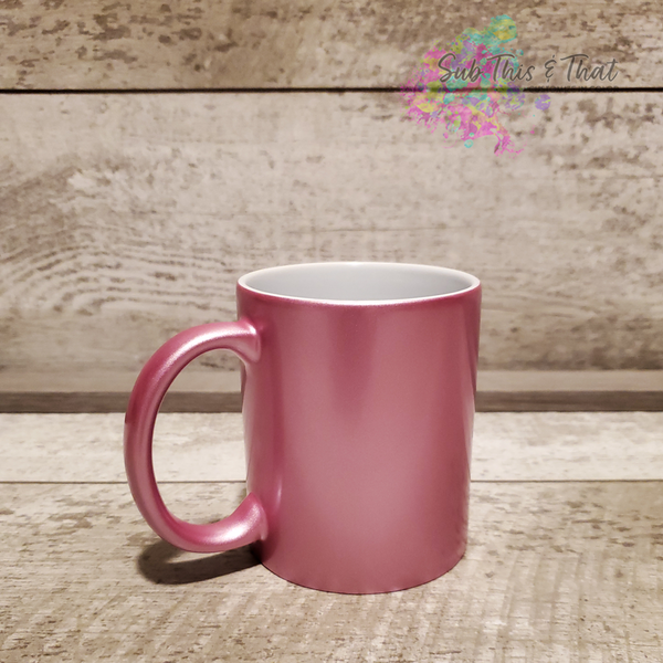 Sublimation 11oz. Coffee mug metallic-pink - subthisandthat