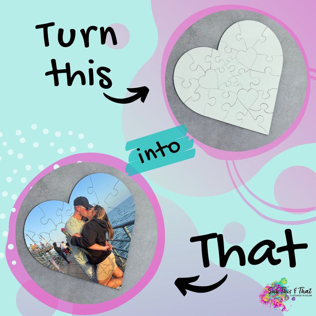 Sublimation Heart Puzzle 23pc. MDF