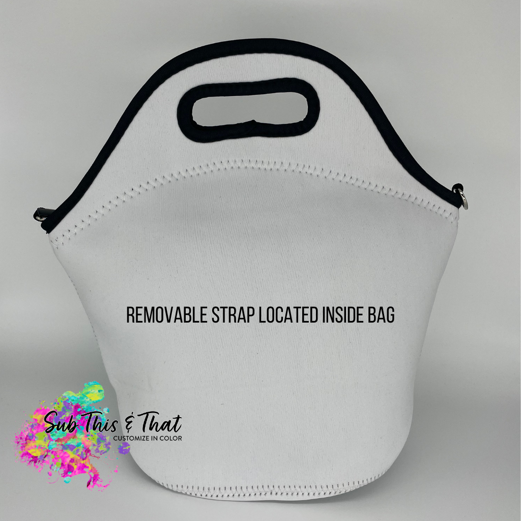 Sublimation Neoprene Tote-Cooler with Removable Strap - Zipper - Handle