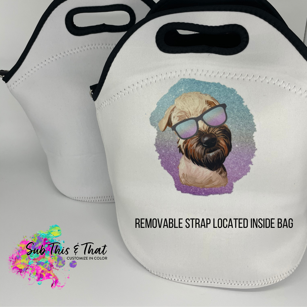 Sublimation Neoprene Tote-Cooler with Removable Strap - Zipper - Handle