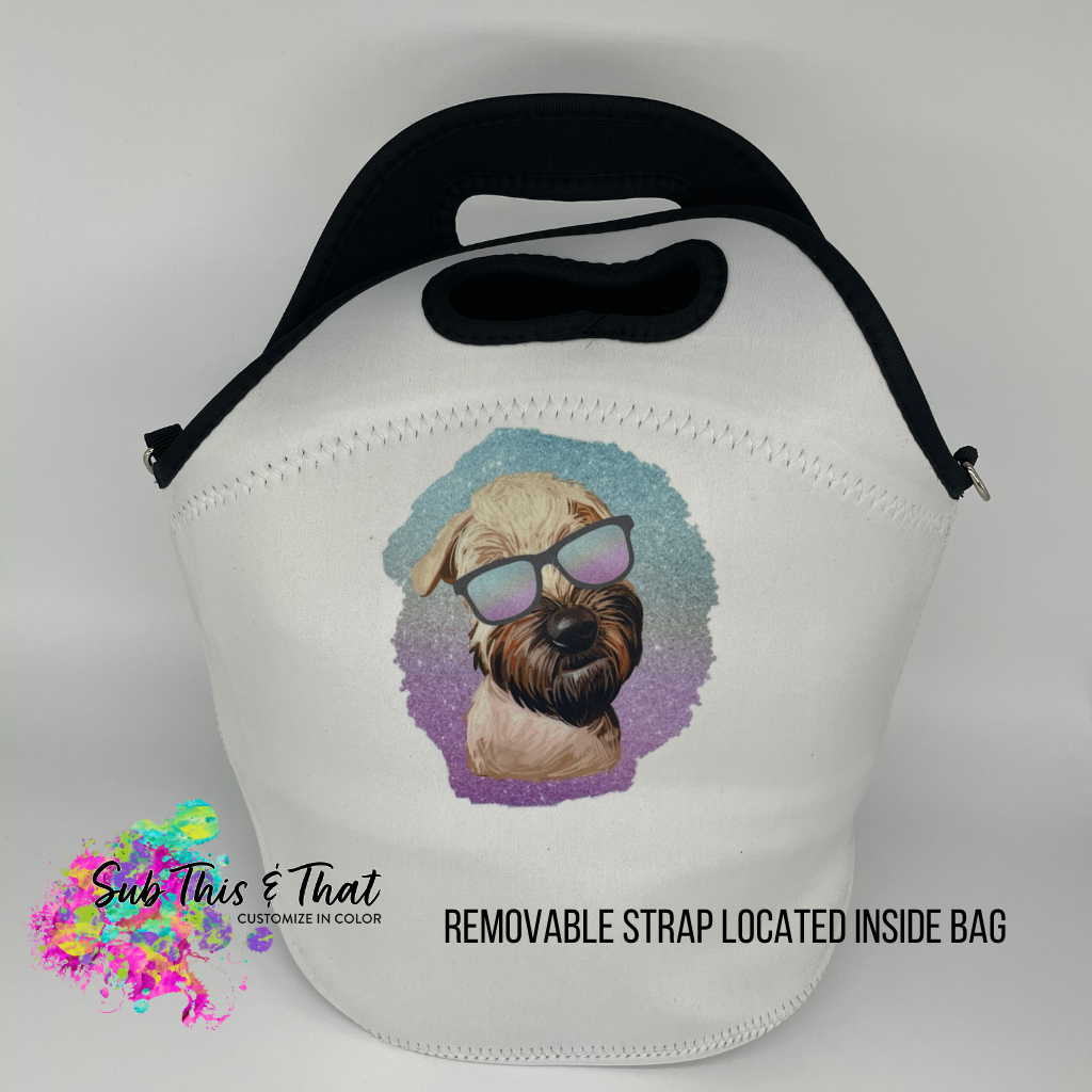 Sublimation Neoprene Tote-Cooler with Removable Strap - Zipper - Handle