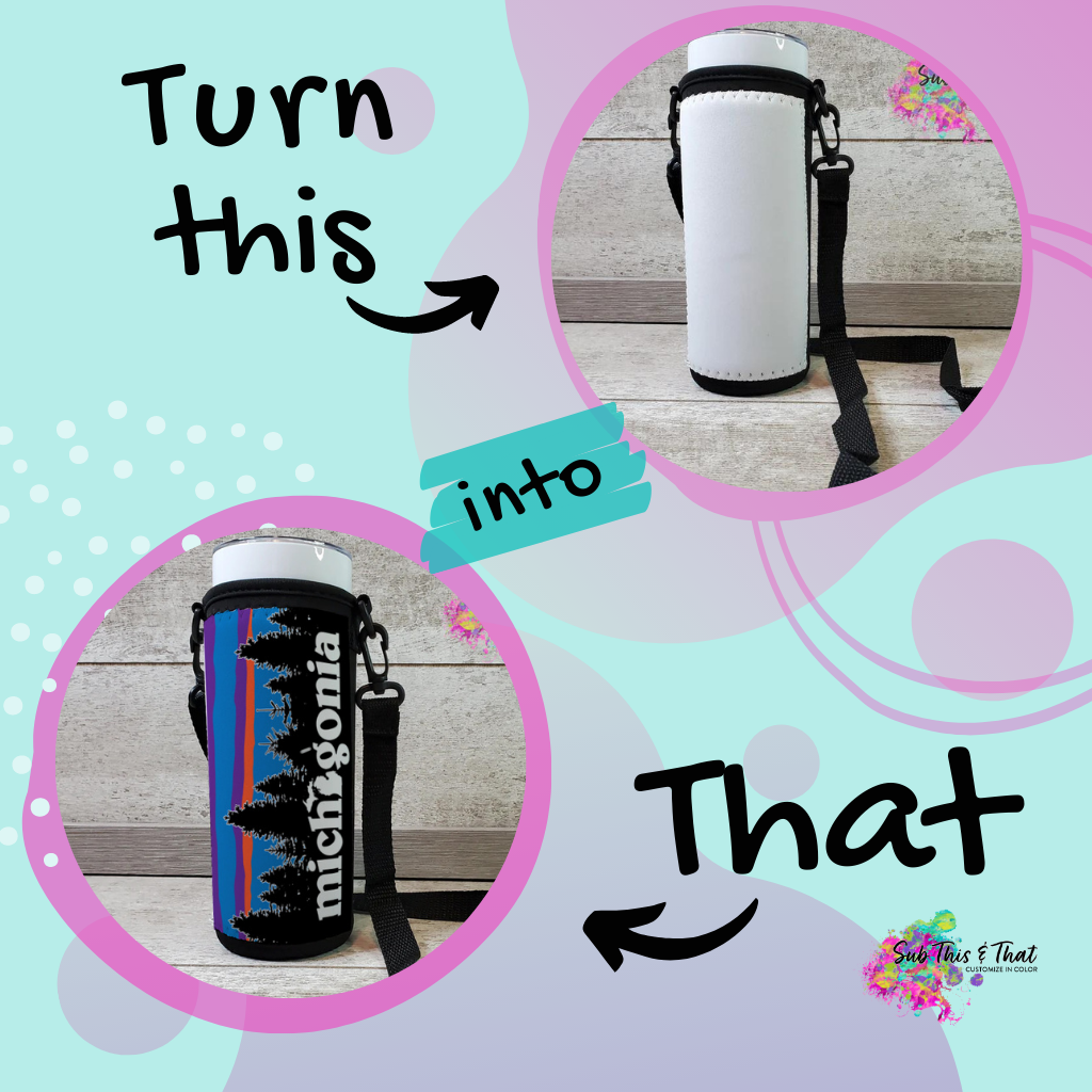 Sublimation Tumbler 20 oz. Sleeve with adjustable Strap - Neoprene