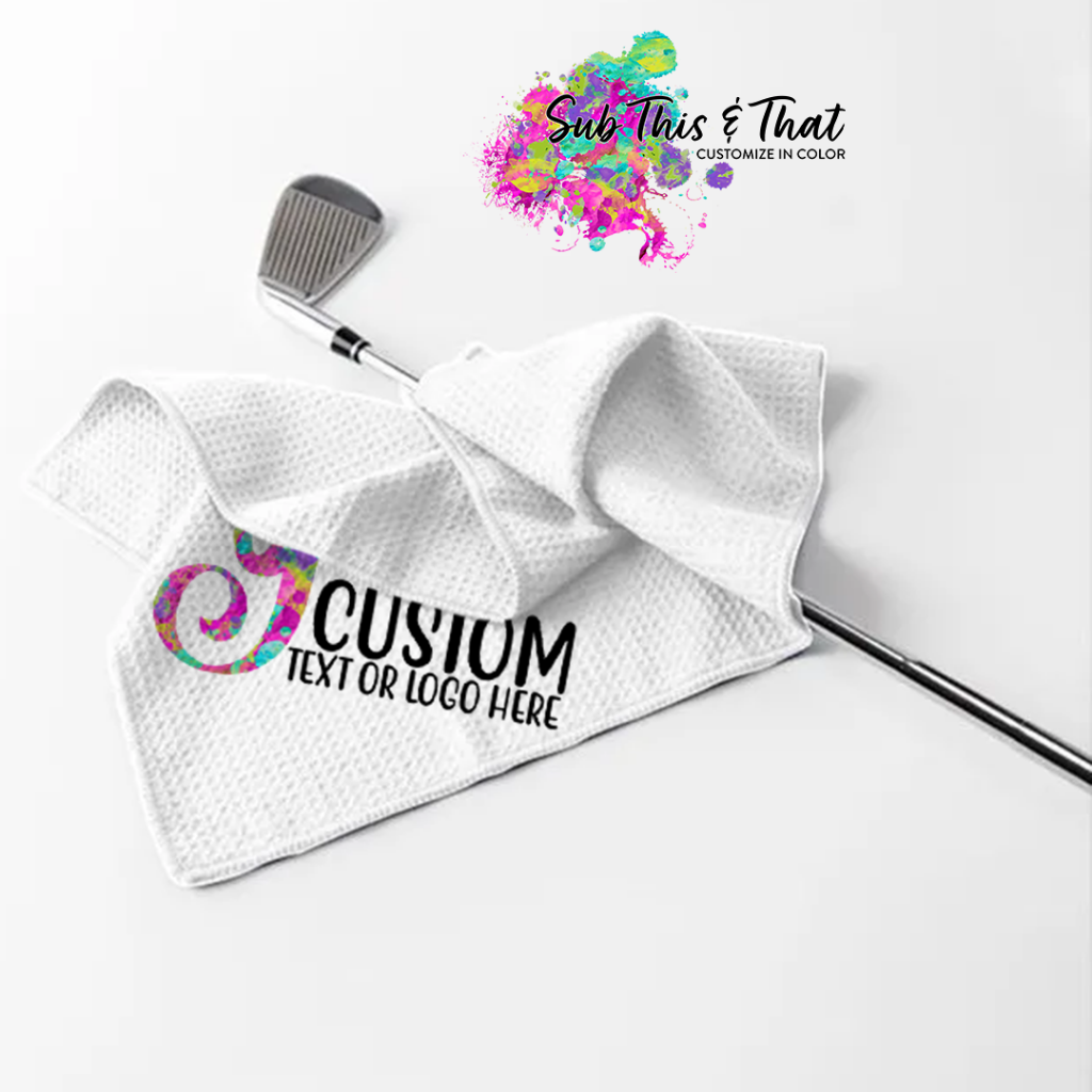 Sublimation Waffle Weave Athletic_Golf Towel with Carabiner_