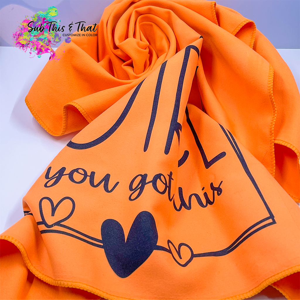 Sublimation microfiber multipurpose Gym Towel with zipper pouch