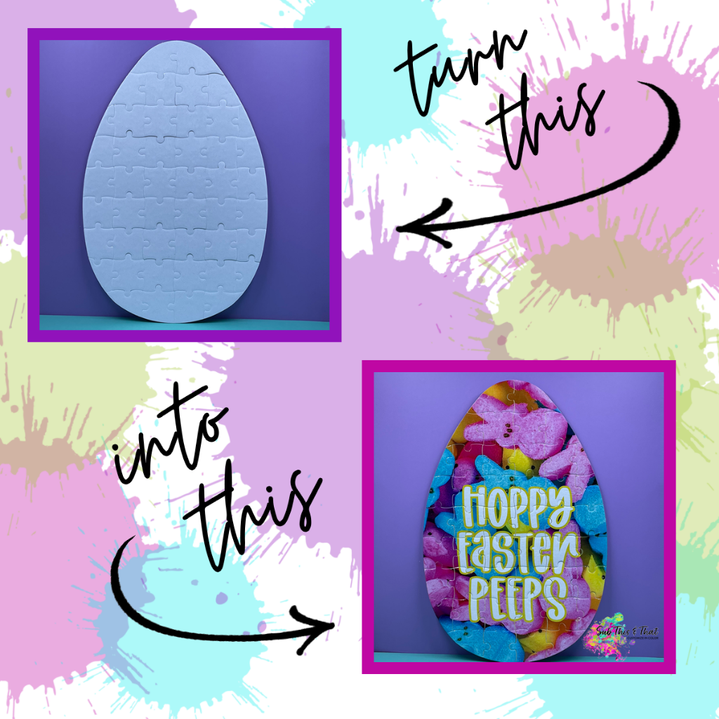 Sublimation puzzle Easter egg shapes