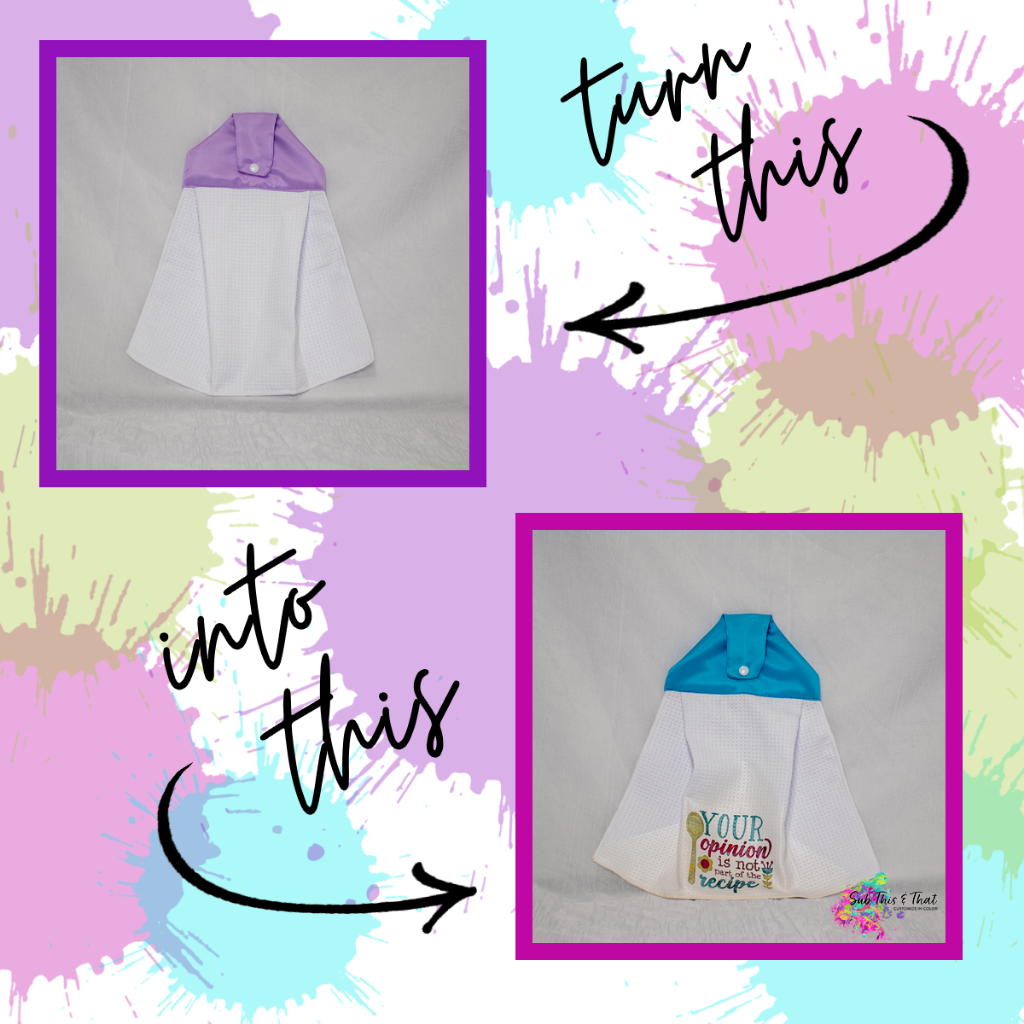 Sublimation towel- waffle weave- pastel snap closure